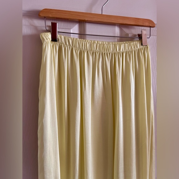 Anthropologie Stark‎ X Women’s Elastic Waist Yellow Long Midi Skirt Sz S Pockets - Picture 3 of 10